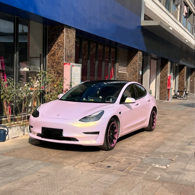 rose gold pink car wrap