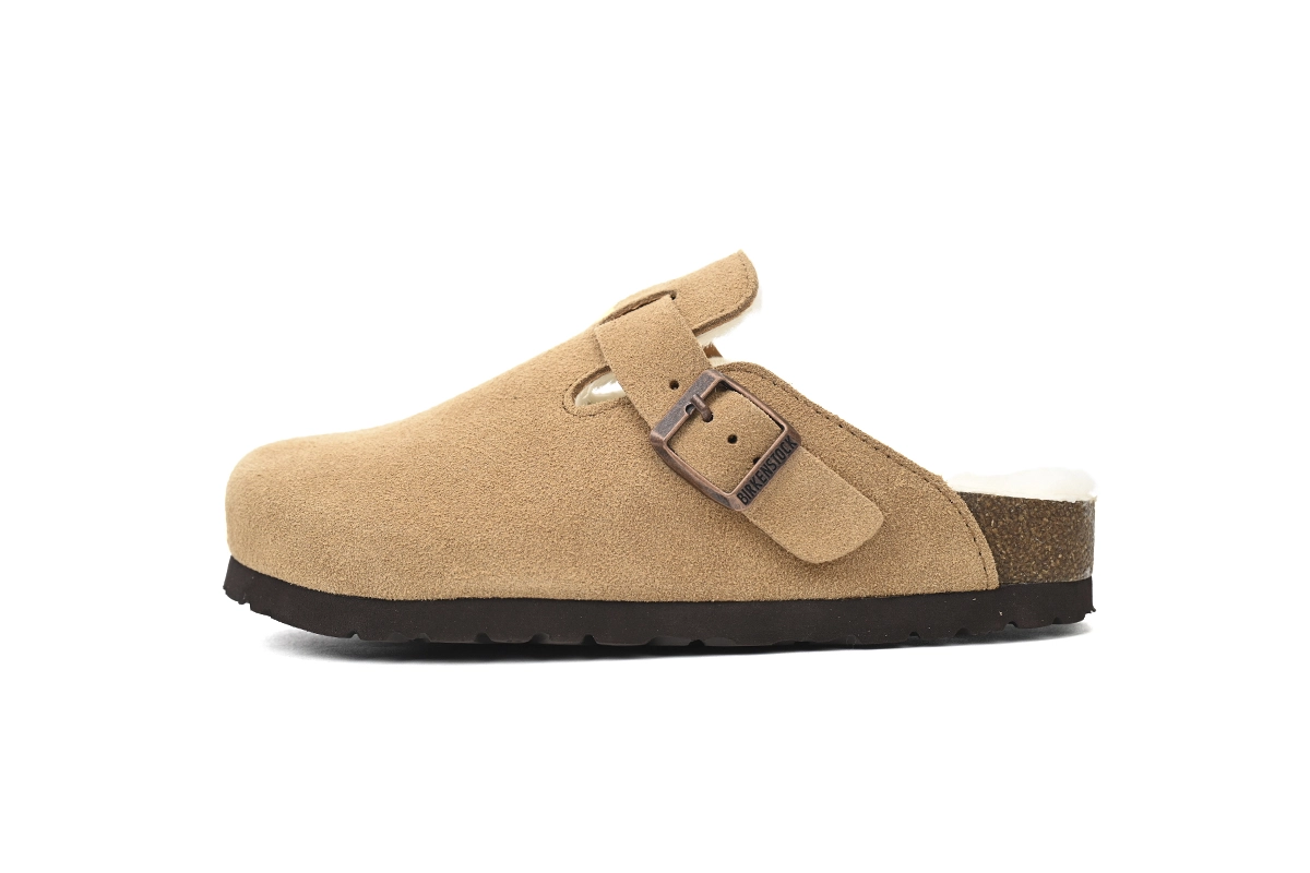 Birkenstock Boston Shearling Suede Leather Mink 1001141