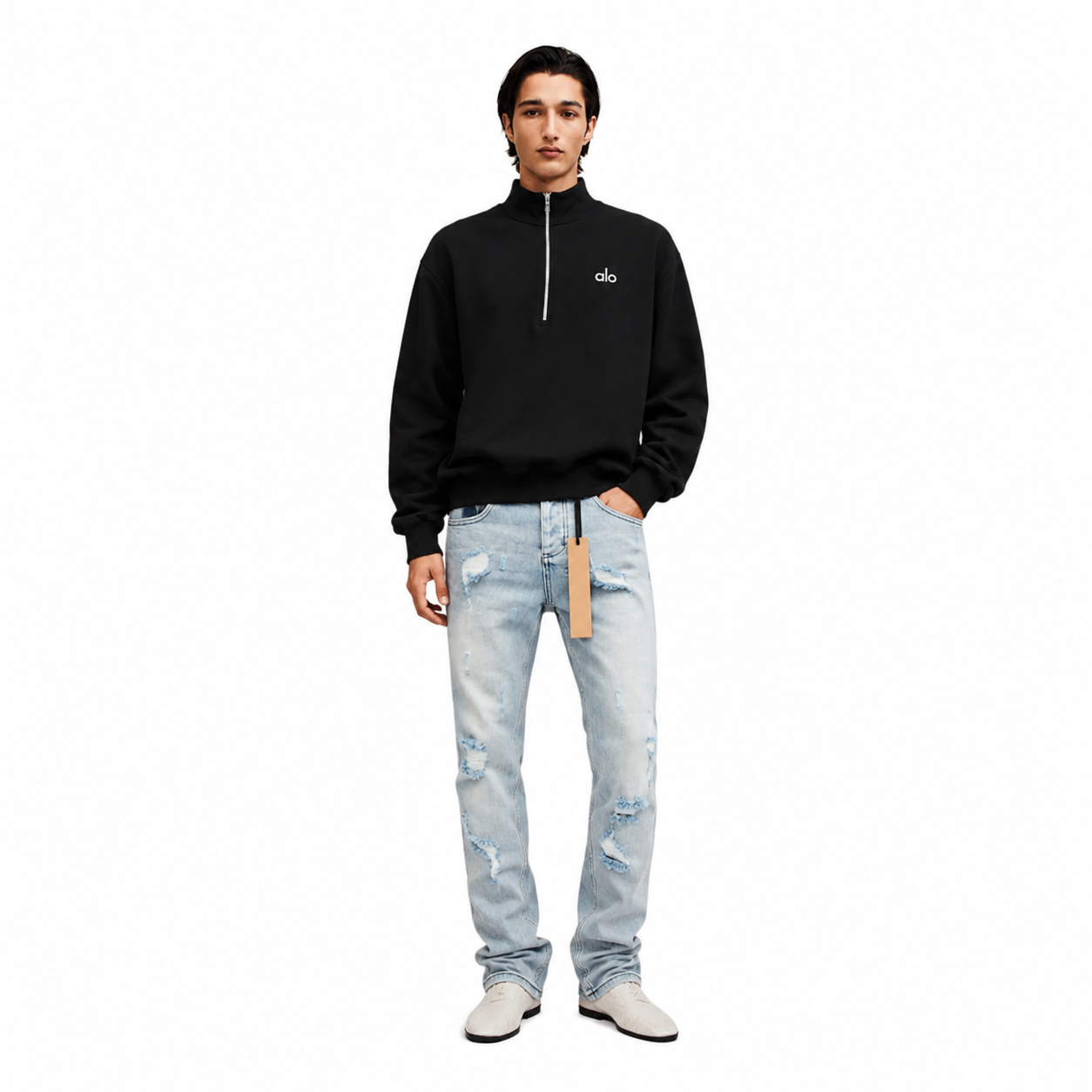 Alo Yoga Accolade 1/4 Zip Pullover Black+Ksubi Jeans PK 3001 Reps - Pk Stockx