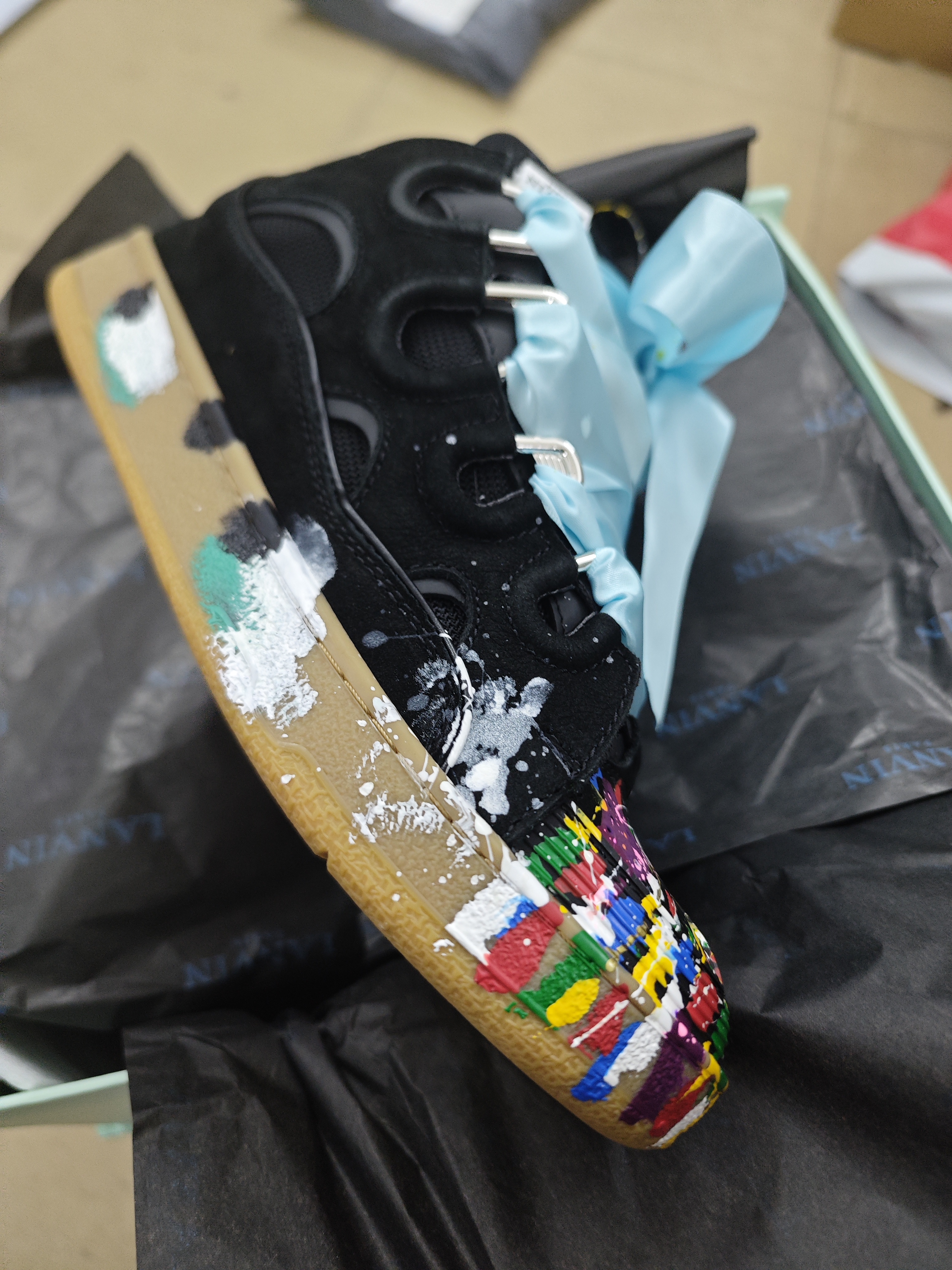 QC Photos For Lanvin Leather Curb Sneaker Gallery Dept