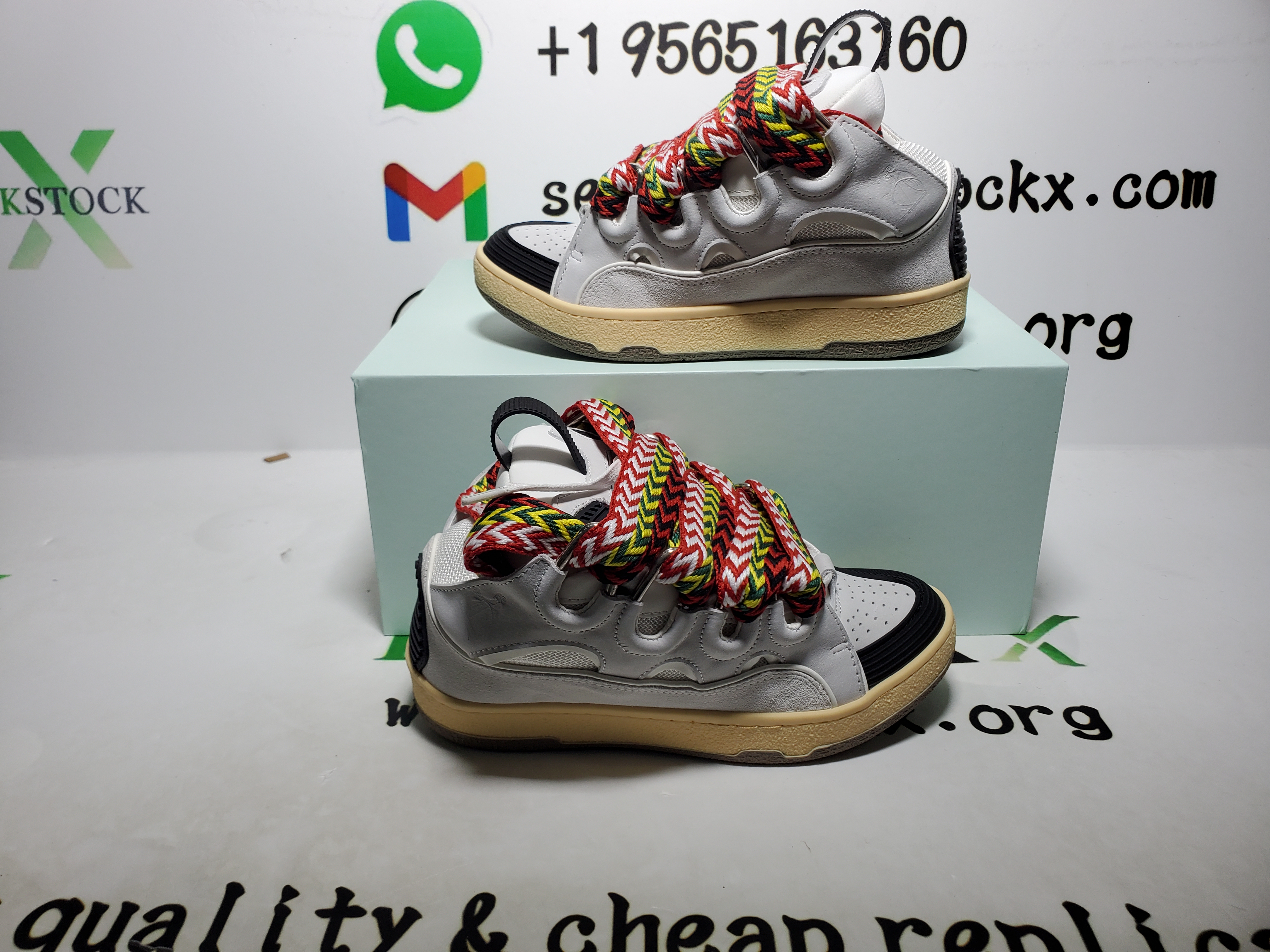 QC Photos For Lanvin Leather Curb White Ivory