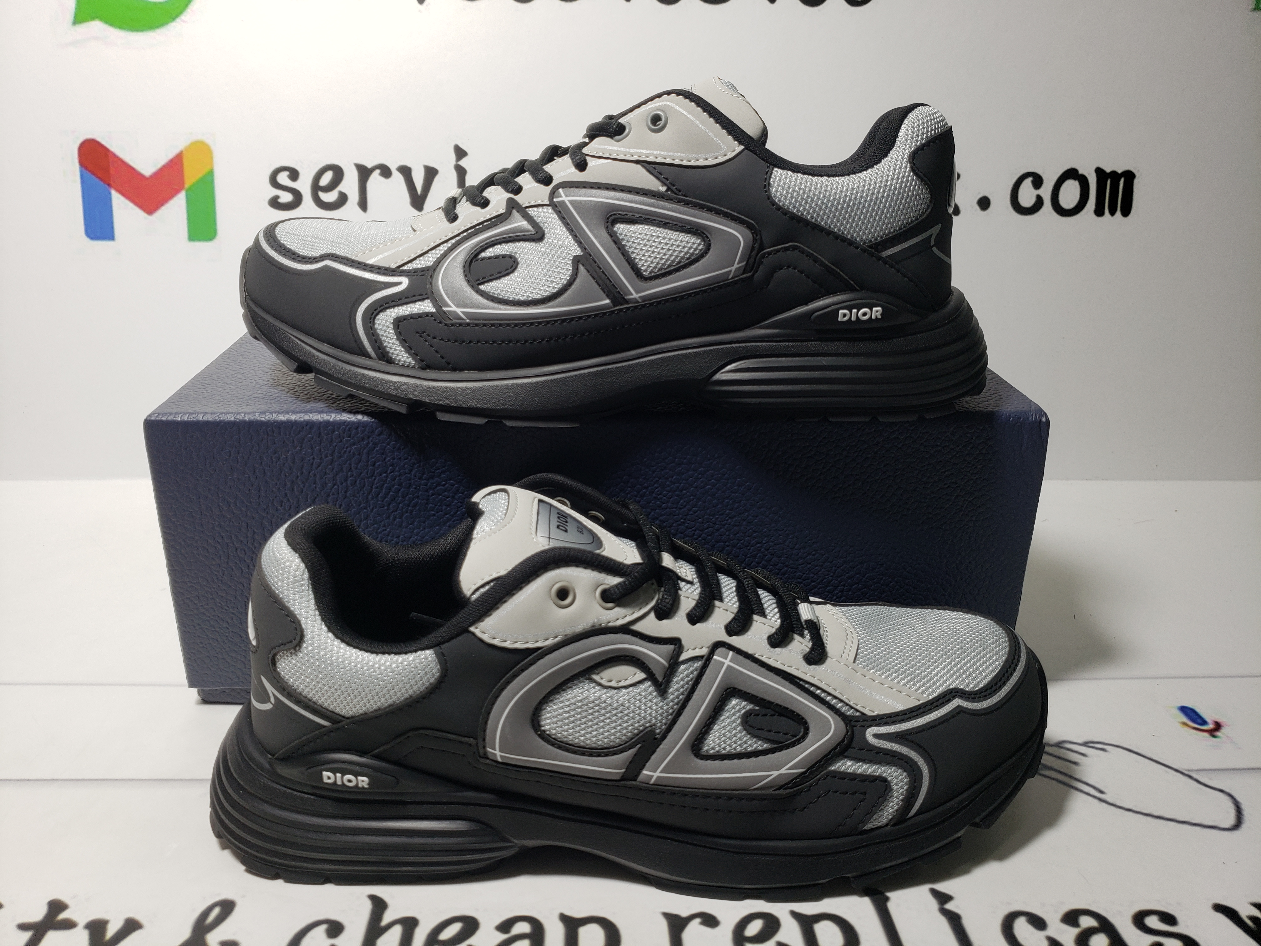 PK God Batch Dior Light Grey 'B30' Sneakers Dark Gray