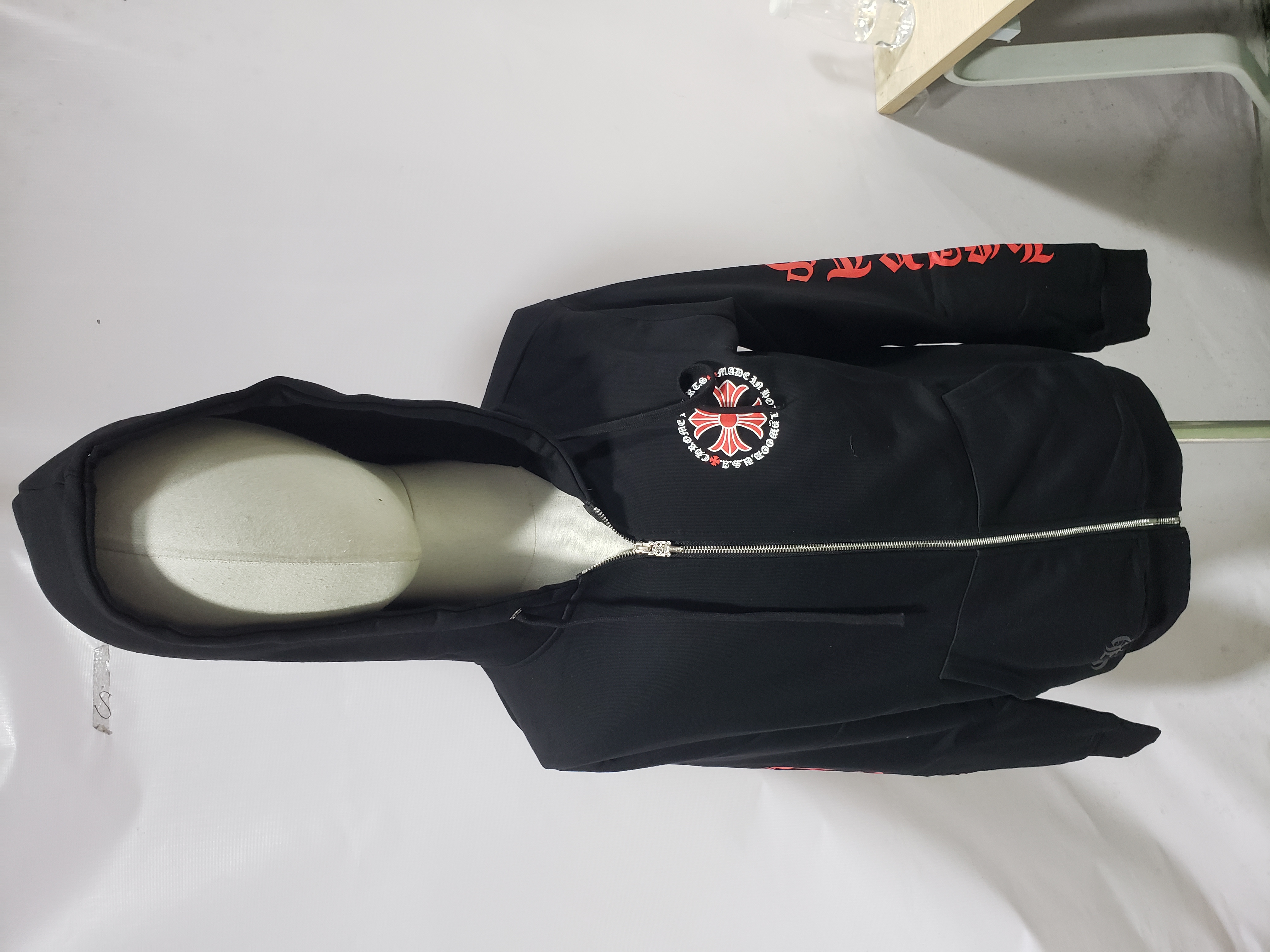Chrome Hearts Made In Hollywood Plus Cross Zip Up Hoodie Black