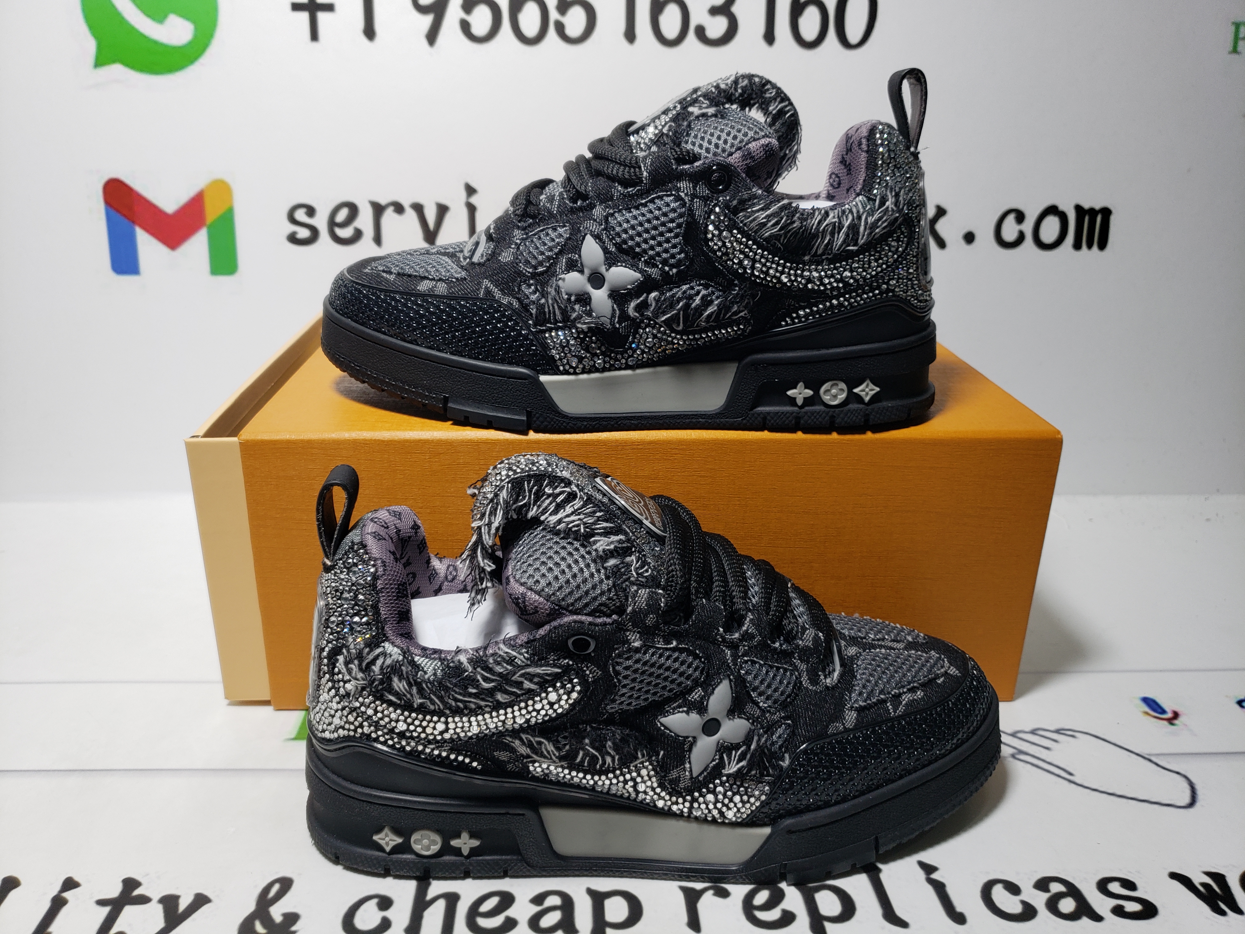 LOUIS VUITTON Swarovski™ crystals Skate Sneakers