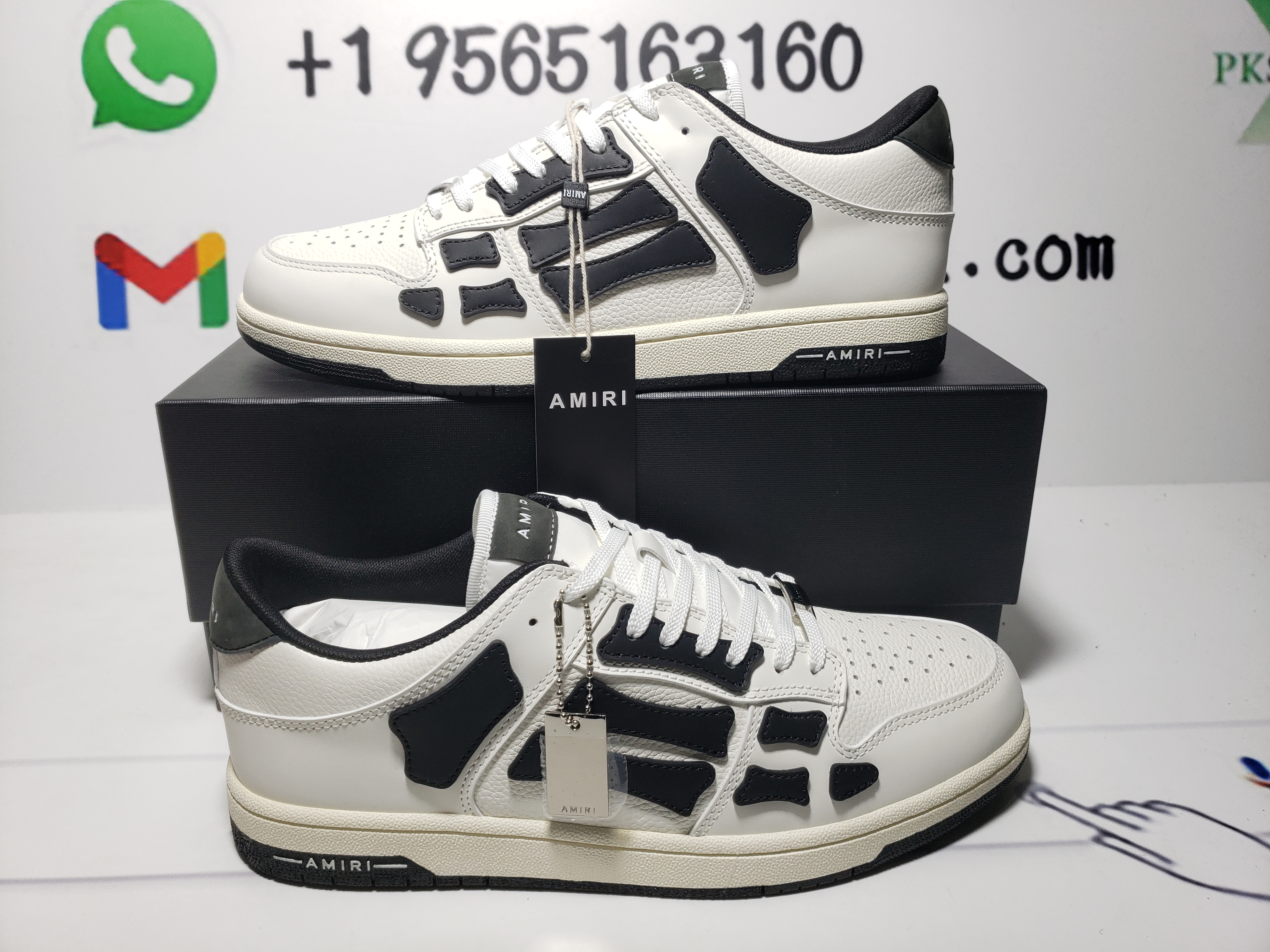 PK God Batch AMIRI Skel Top Low Whtie Black MFS003-111