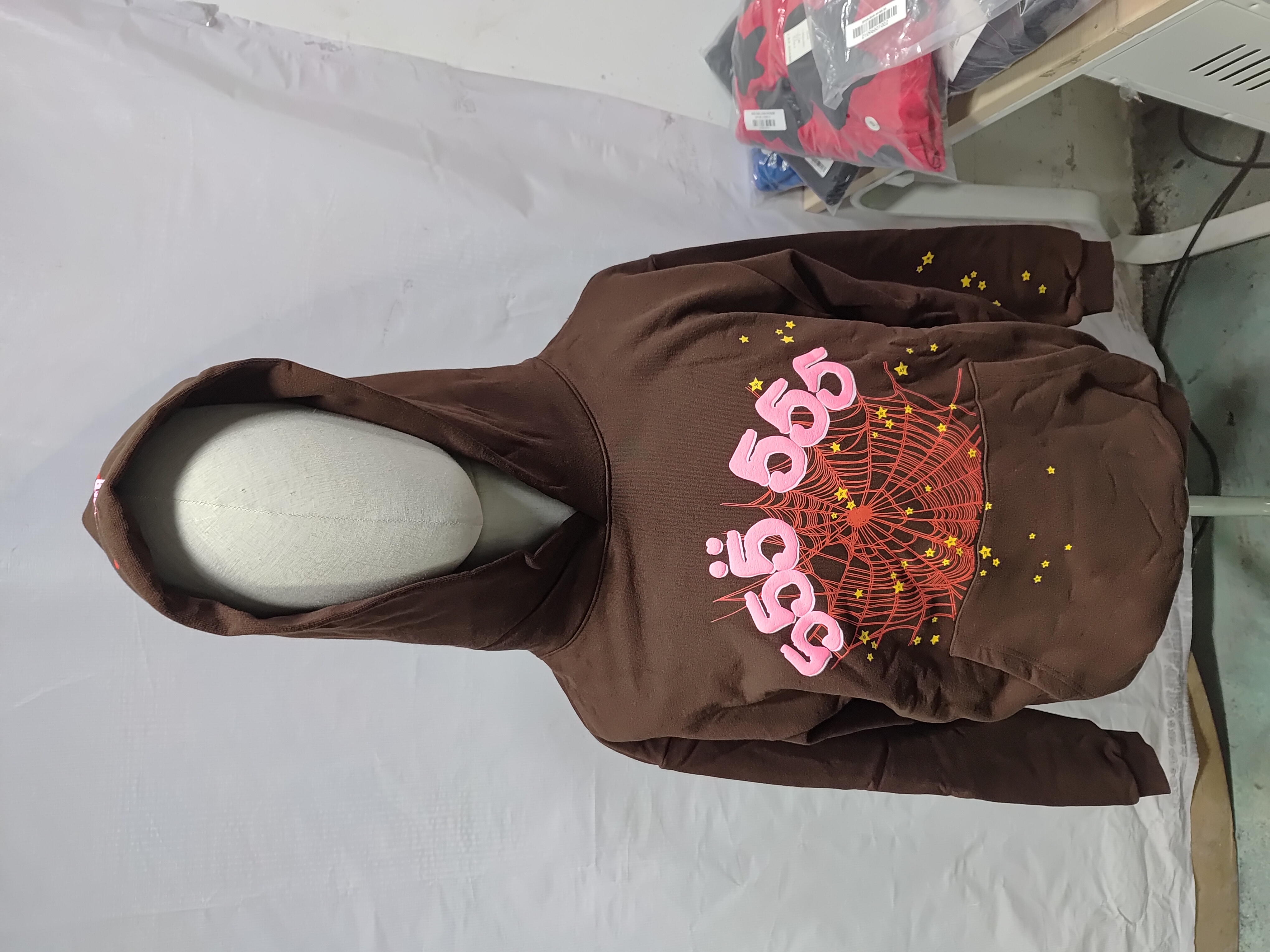 Spider Worldwide 555 Angel Number Hoodie Brown