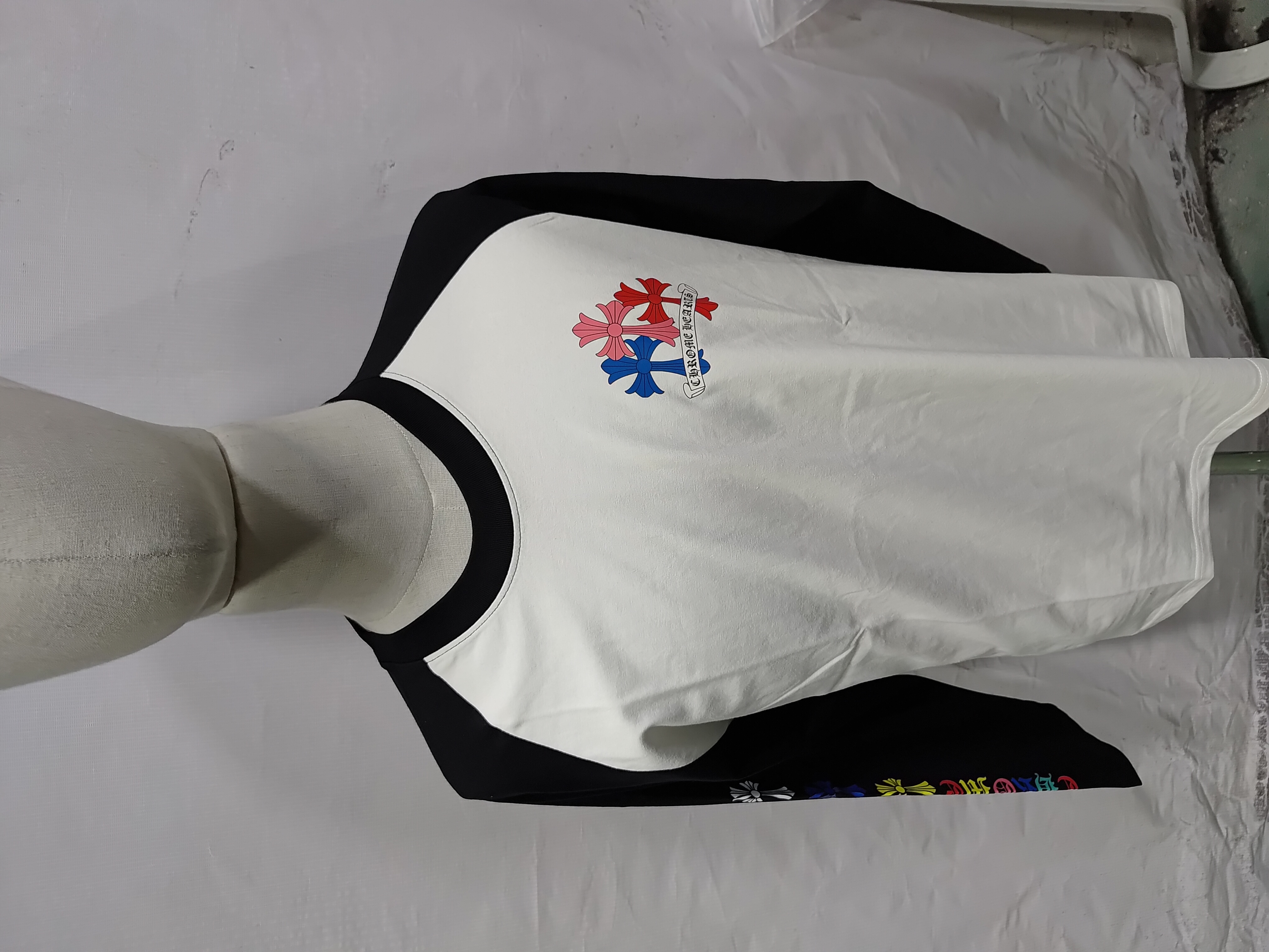 Chrome Hearts Multi Color Cross Raglan Long Sleeve T-Shirt