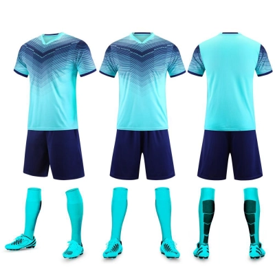Conjunto de Futebol de Manga Curta de Secagem Rápida, Uniforme de Jogo e Treino Personalizado para Adultos e Crianças 02