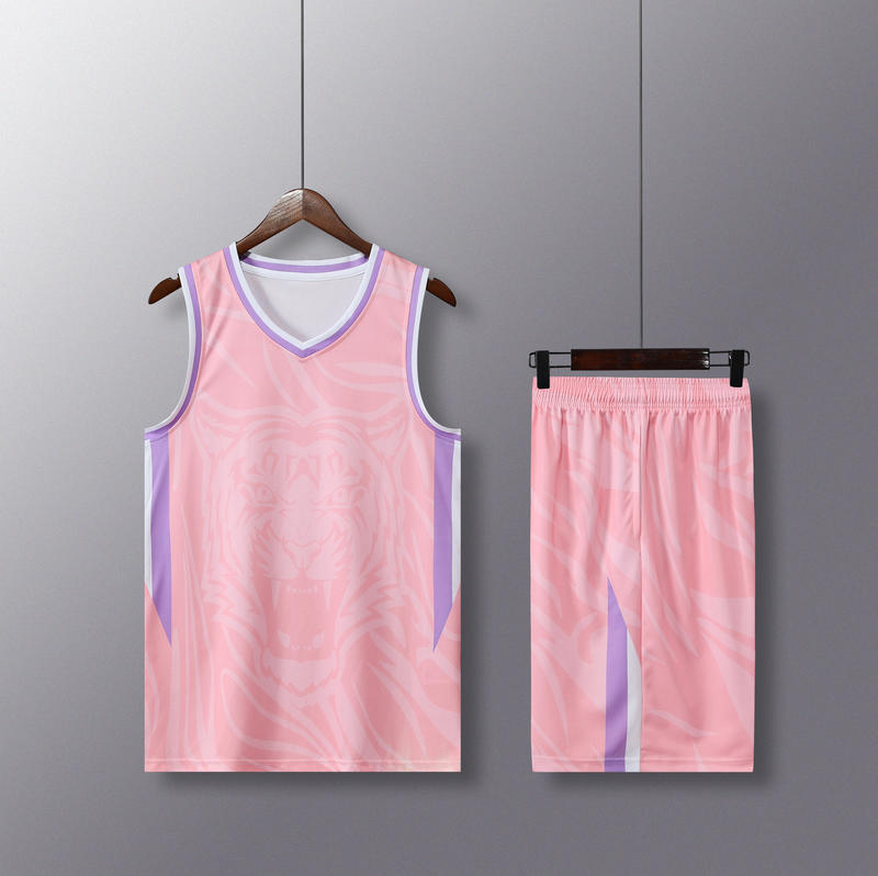 Conjunto de camiseta de basquete com estampa de tigre e sem mangas