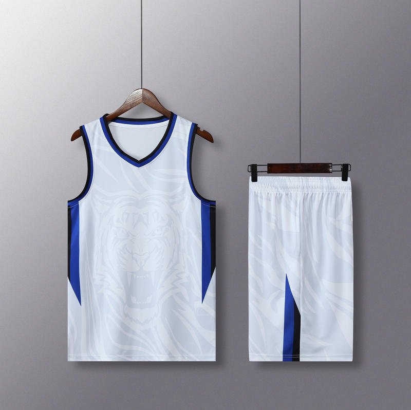 Conjunto de camiseta de basquete com estampa de tigre e sem mangas