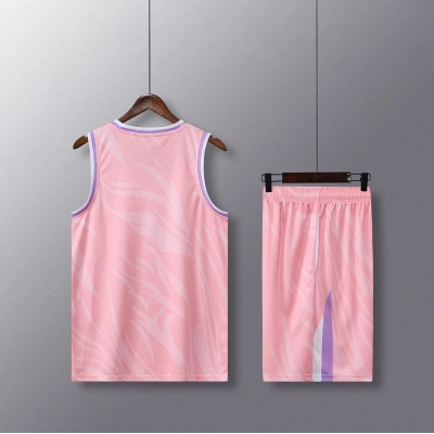 Conjunto de camiseta de basquete com estampa de tigre e sem mangas 02