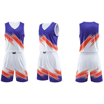 Conjunto de Basquete com Estampa de Traços Diagonais Secagem Rápida 02