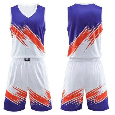 Conjunto de Basquete com Estampa de Traços Diagonais Secagem Rápida 01