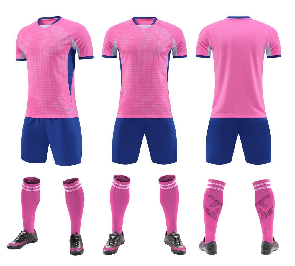 Kit uniforme futebol três peças malha texturizada manga curta