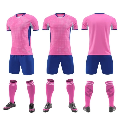 Kit uniforme futebol três peças malha texturizada manga curta 02