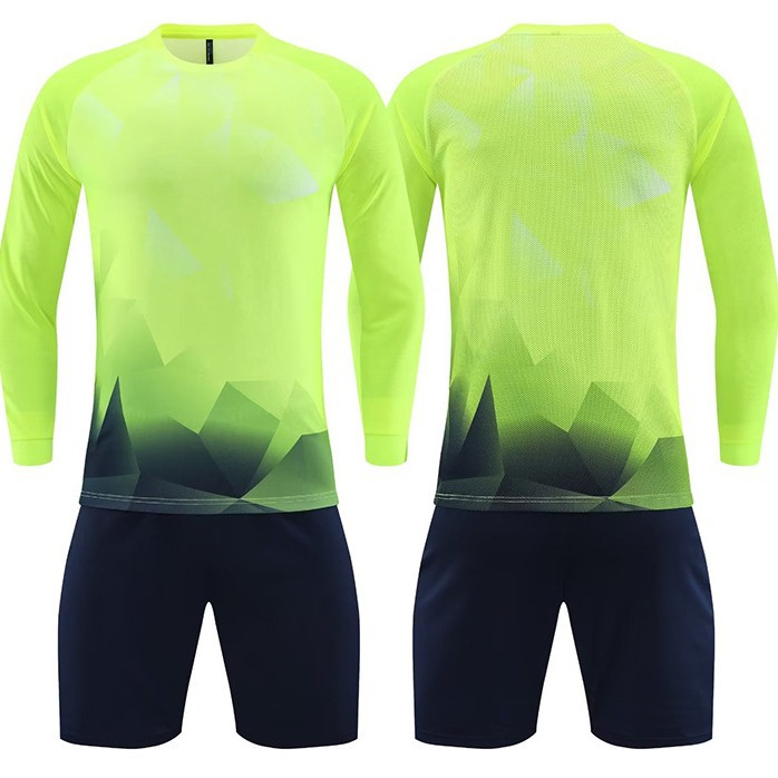 Kit uniforme futebol manga longa estampa geométrica sublimada