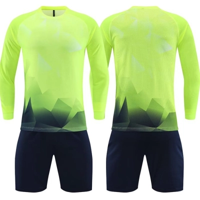 Kit uniforme futebol manga longa estampa geométrica sublimada 02