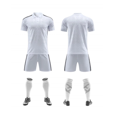 Kit uniforme futebol polo manga curta padrão geométrico sublimado 01