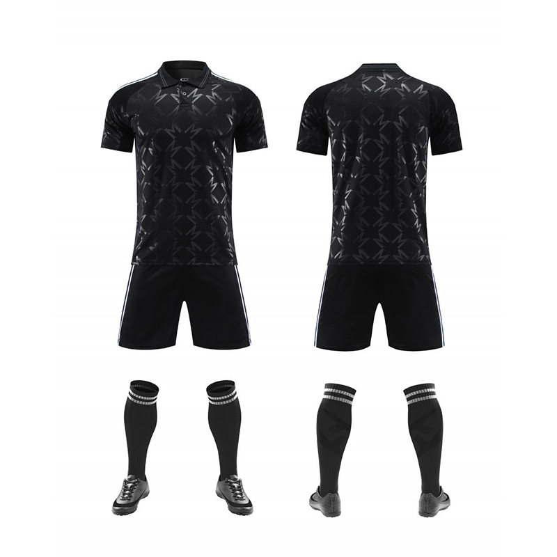 Kit uniforme futebol polo manga curta padrão geométrico sublimado