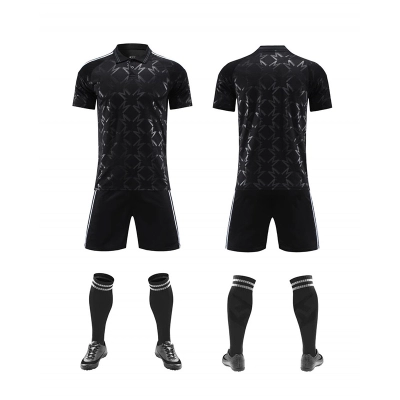 Kit uniforme futebol polo manga curta padrão geométrico sublimado 02