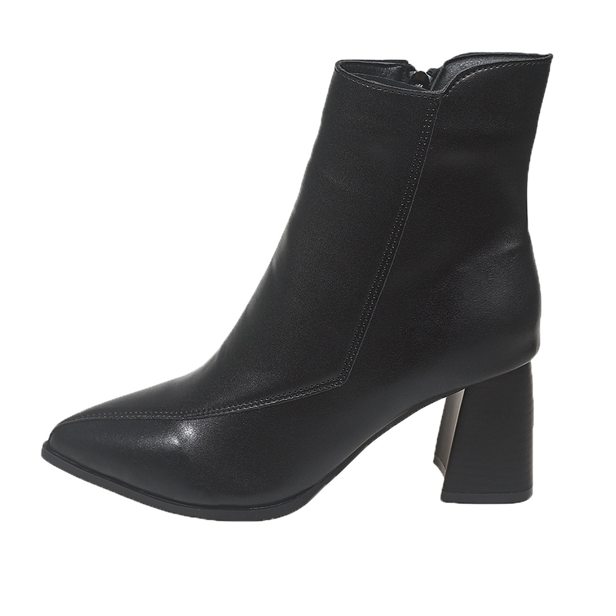 Women Pointed Toe Block Heel Ankle Boots