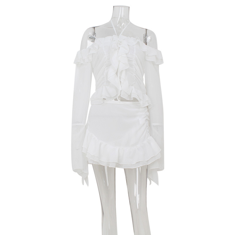 Ruffle Sleeve Off Shoulder Mini Dress