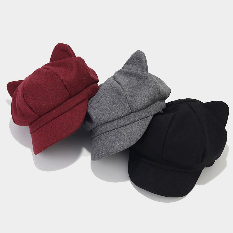 Cute Cat Ear Newsboy Cap