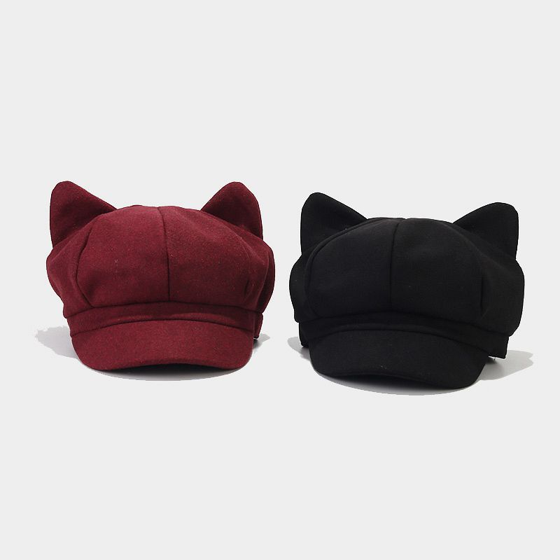 Cute Cat Ear Newsboy Cap