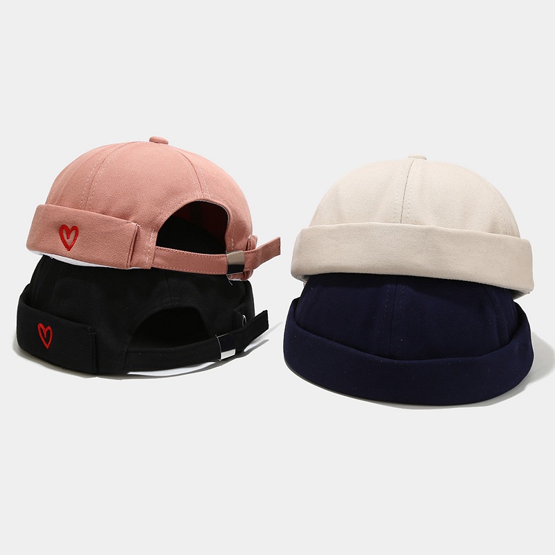 Heart Embroidered Flat Cap