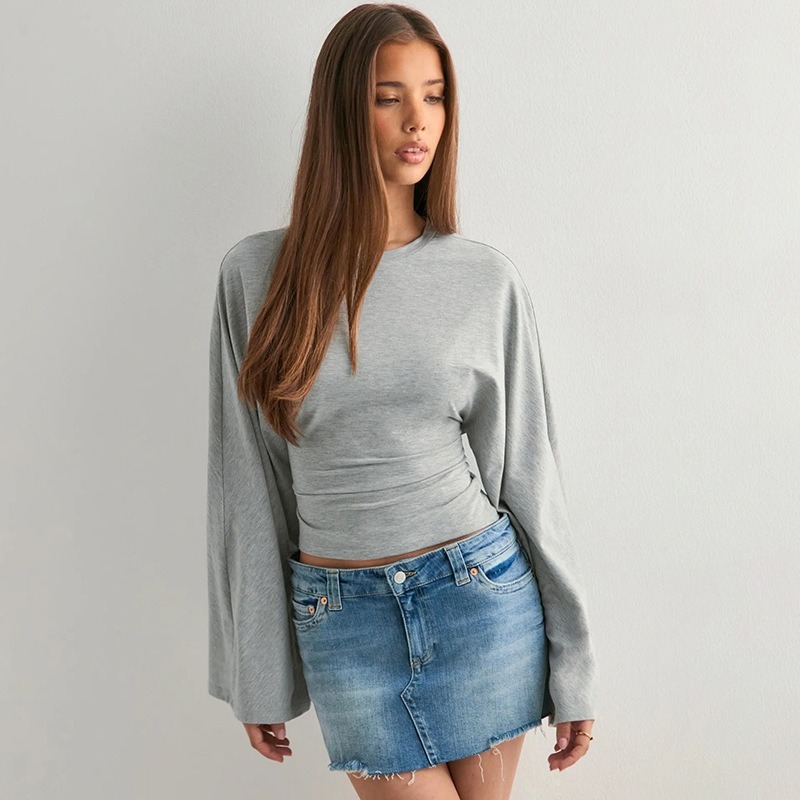 Oversized Crewneck Long Sleeve Top