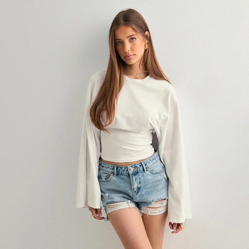 Oversized Crewneck Long Sleeve Top