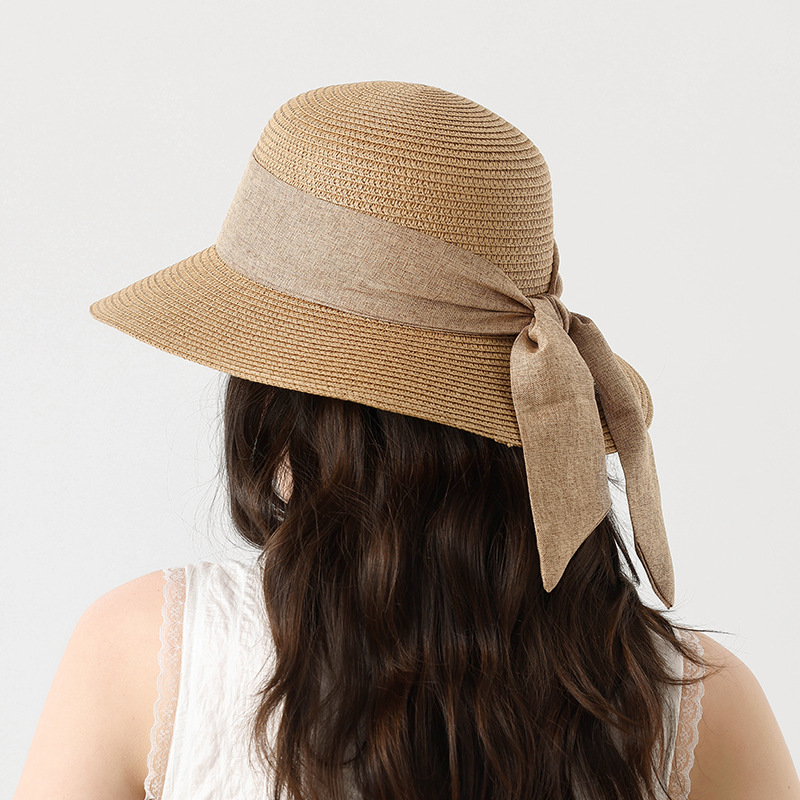Women's Large Brim Bow Fisherman Bucket Hat for Beach Vacation & Outdoor