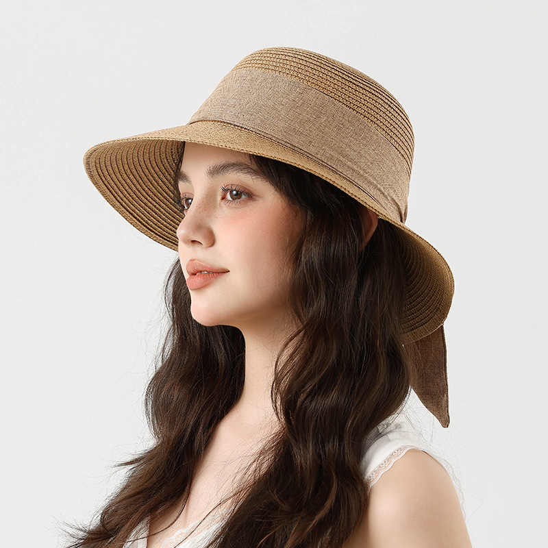 Women's Large Brim Bow Fisherman Bucket Hat for Beach Vacation & Outdoor