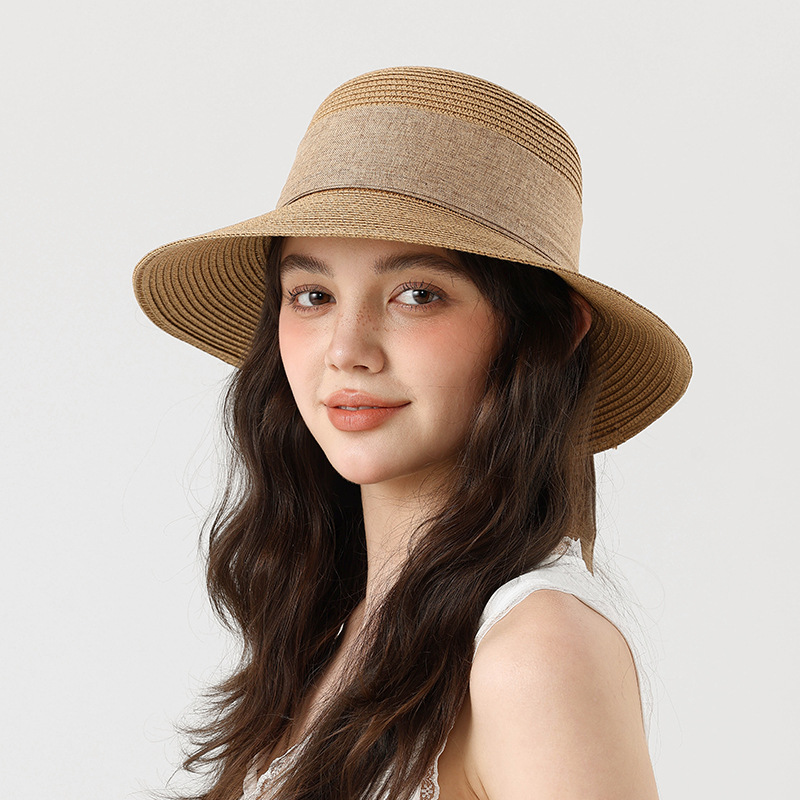 Women's Large Brim Bow Fisherman Bucket Hat for Beach Vacation & Outdoor