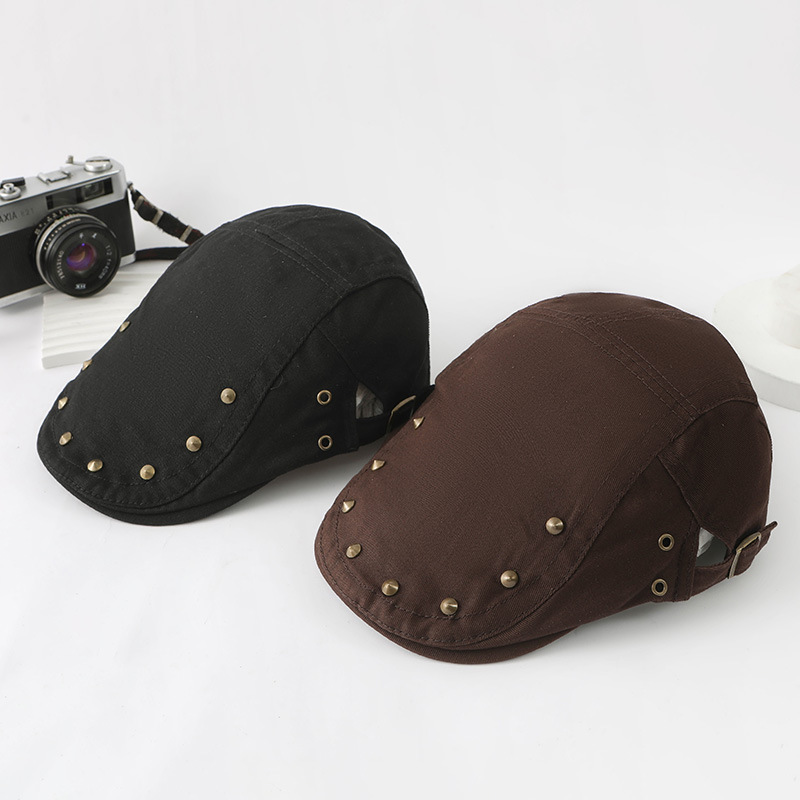 Japanese Style Rivet Solid Color Forward Cap