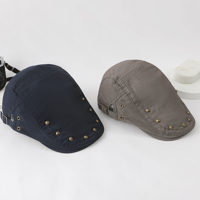 Japanese Style Rivet Solid Color Forward Cap