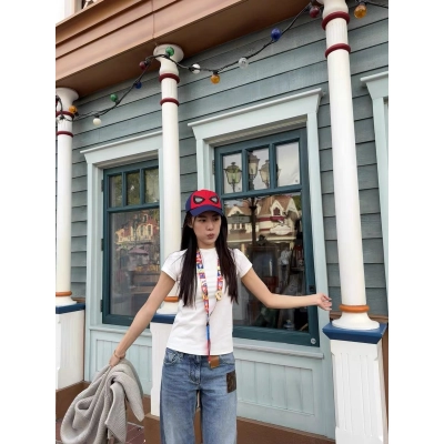 Women's Basic Multi-Color Versatile Long-Staple Cotton Flutter Sleeve Crew Neck Slim Fit Short Sleeve T-Shirt 02