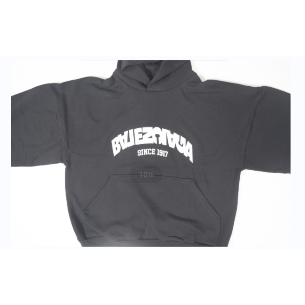 BACK FLIP ROUND HOODIE OVERSIZED IN BLACK/WHITE
