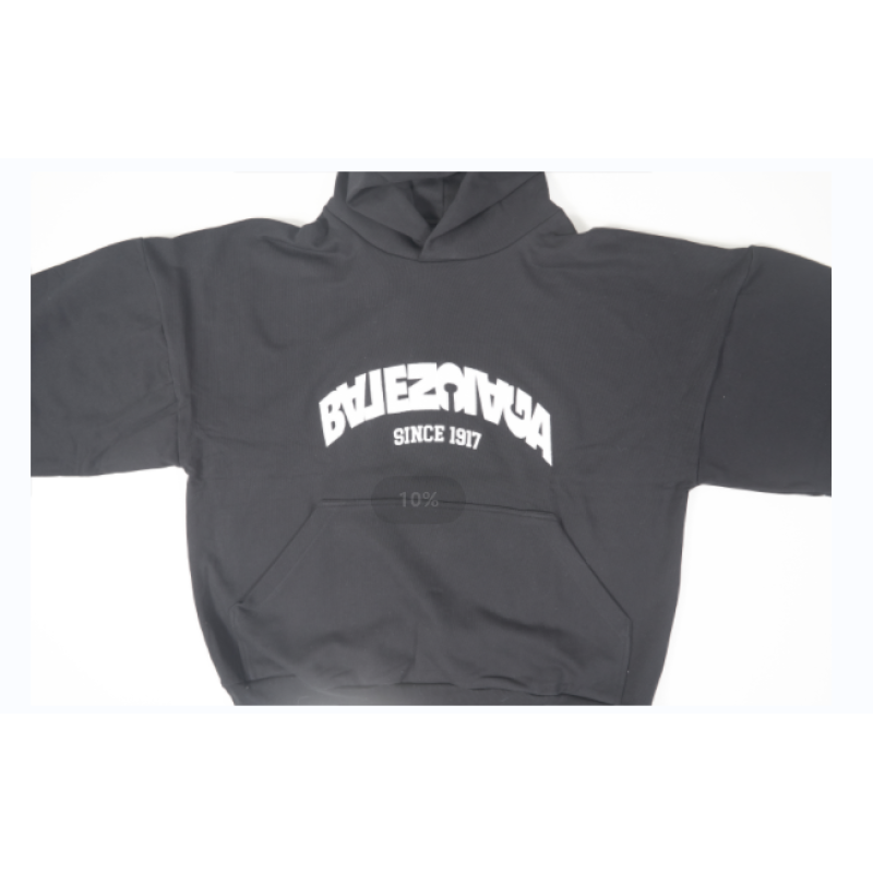 BACK FLIP ROUND HOODIE OVERSIZED IN BLACK/WHITE