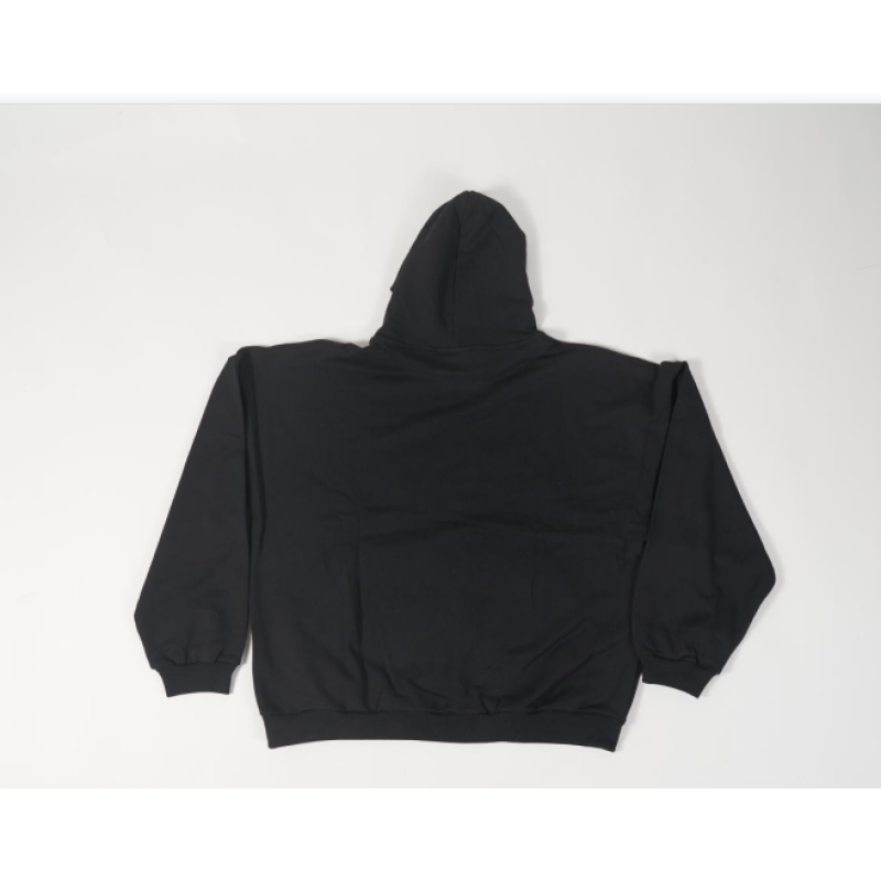 BACK FLIP ROUND HOODIE OVERSIZED IN BLACK/WHITE