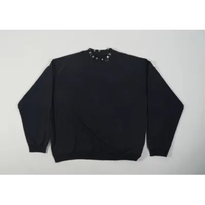 Balenciaga Pierced Round Sweatshirt Oversized in Black Faded