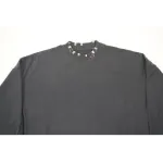 Balenciaga Pierced Round Sweatshirt Oversized in Black Faded