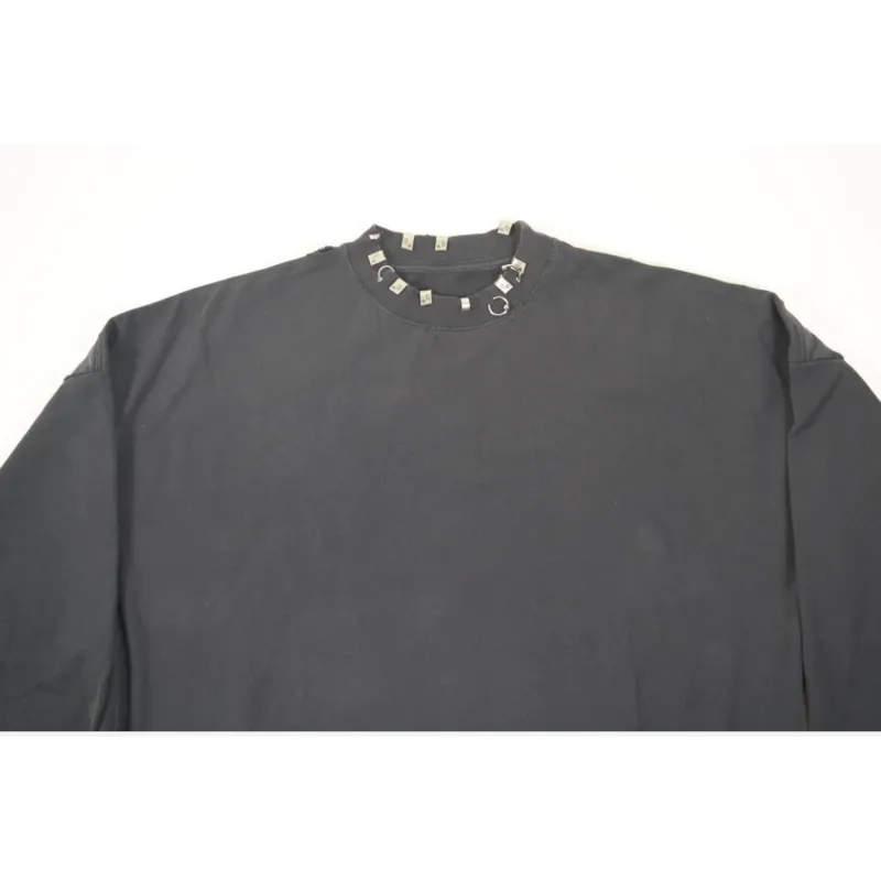 Balenciaga Pierced Round Sweatshirt Oversized in Black Faded