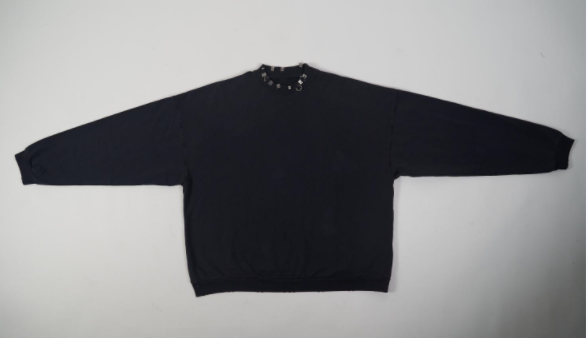 Balenciaga Pierced Round Sweatshirt Oversized in Black Faded