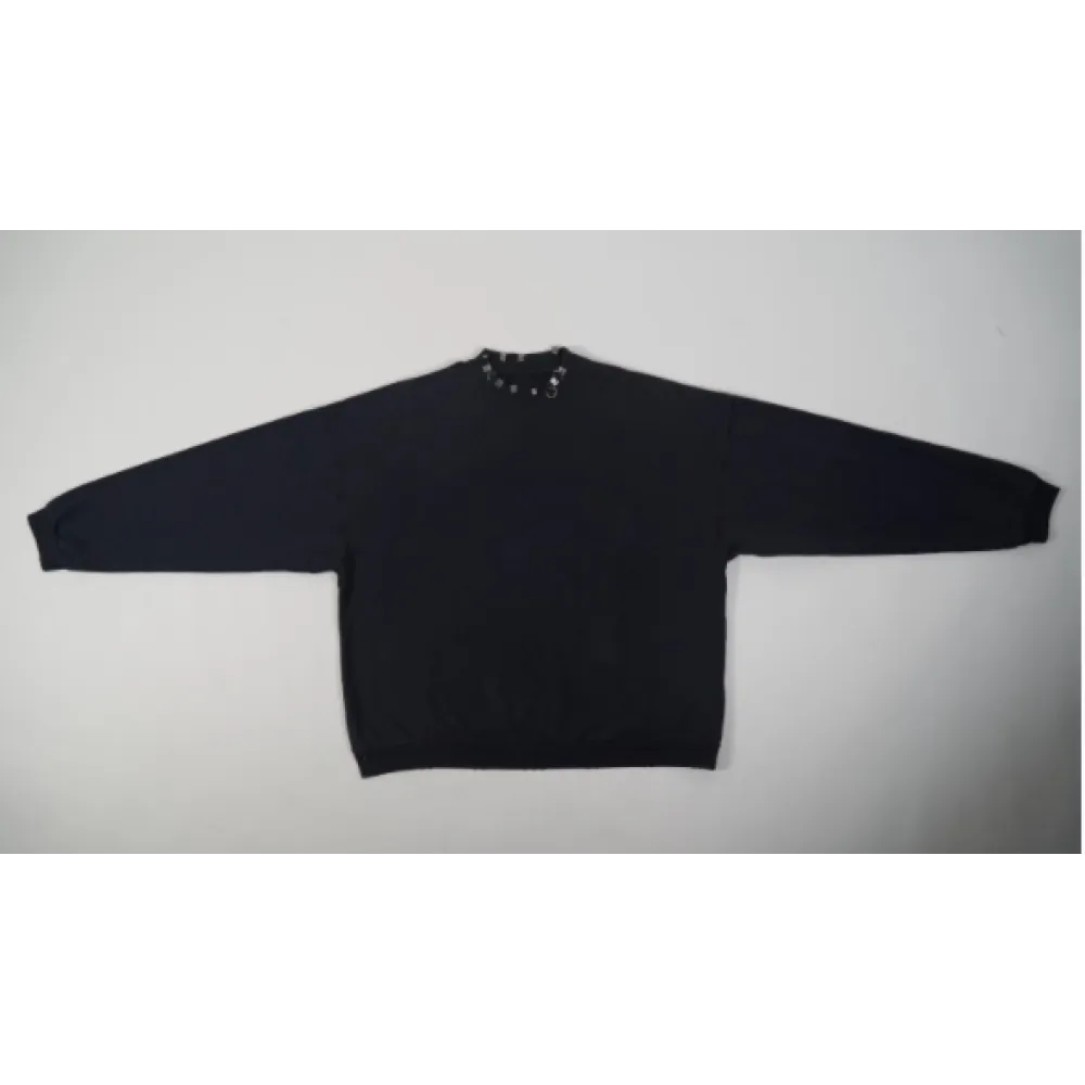 Balenciaga Pierced Round Sweatshirt Oversized in Black Faded