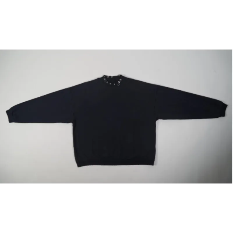 Balenciaga Pierced Round Sweatshirt Oversized in Black Faded