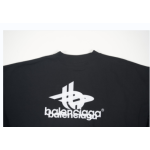 LAYERED SPORTS ROUND SWEATSHIRT OVERSIZED IN BLACK/WHITE 