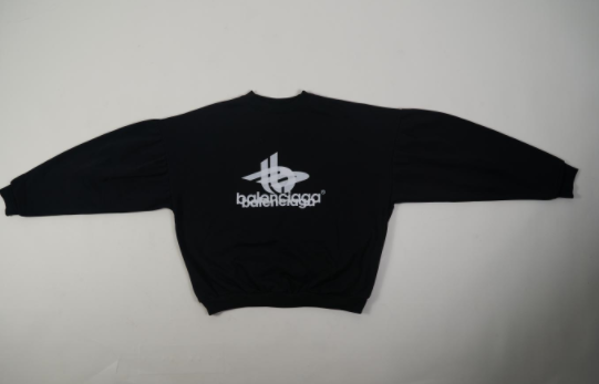 LAYERED SPORTS ROUND SWEATSHIRT OVERSIZED IN BLACK/WHITE 