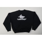 LAYERED SPORTS ROUND SWEATSHIRT OVERSIZED IN BLACK/WHITE 