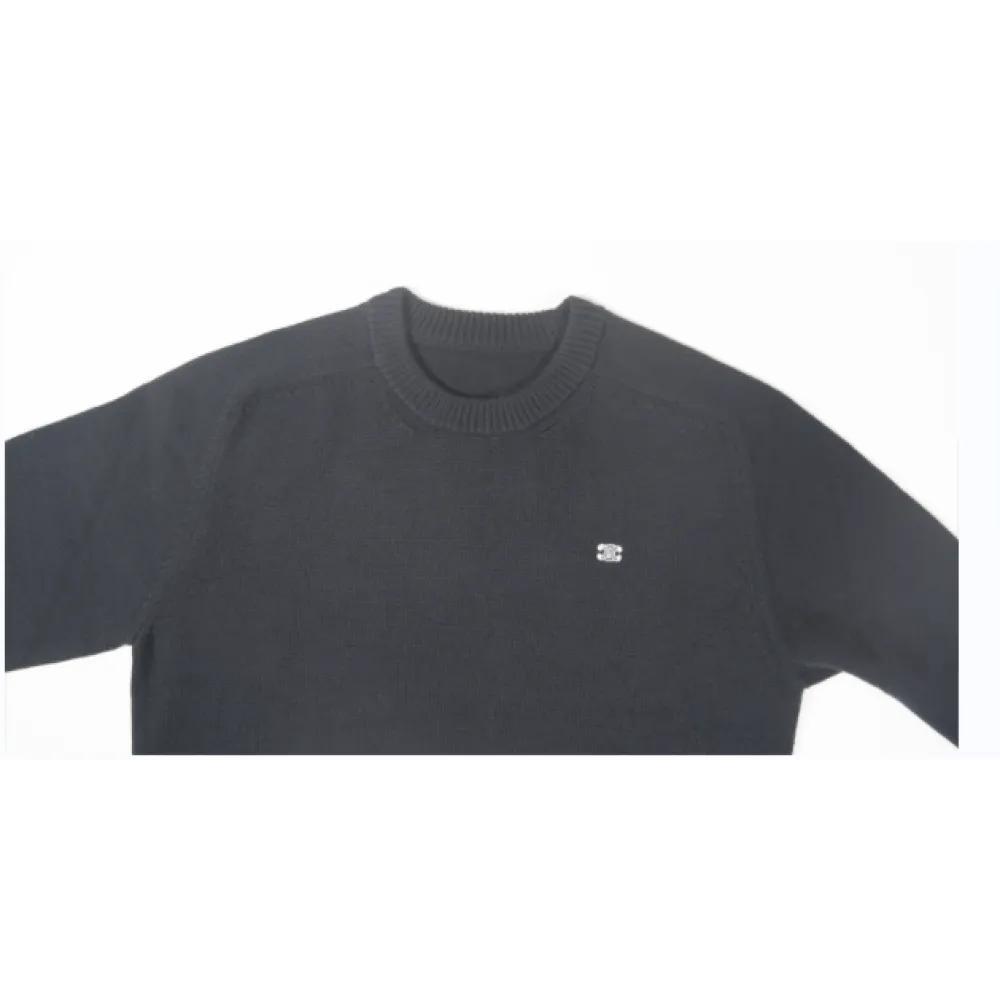 TRIOMPHE CREW NECK SWEATER IN WOOL AND CASHMERE BLACK / OFF WHITE